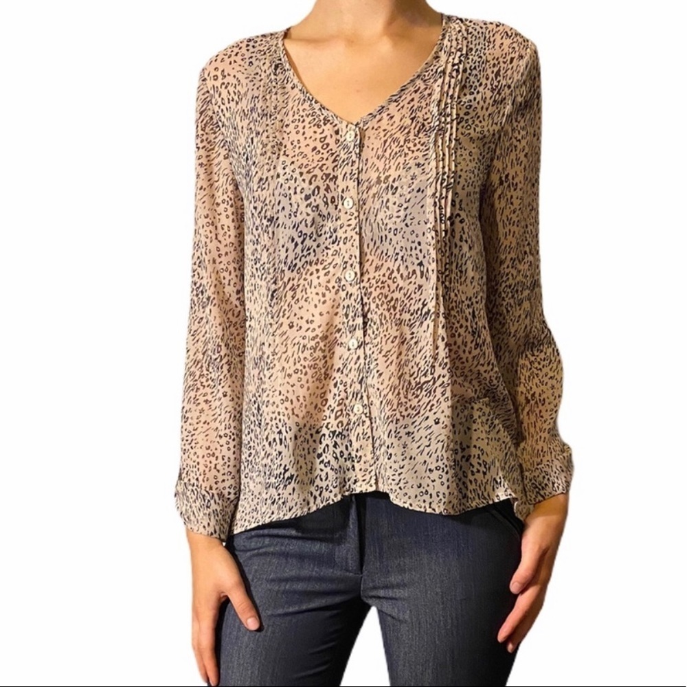 Women’s Pins and Needles cheetah print sheer blouse